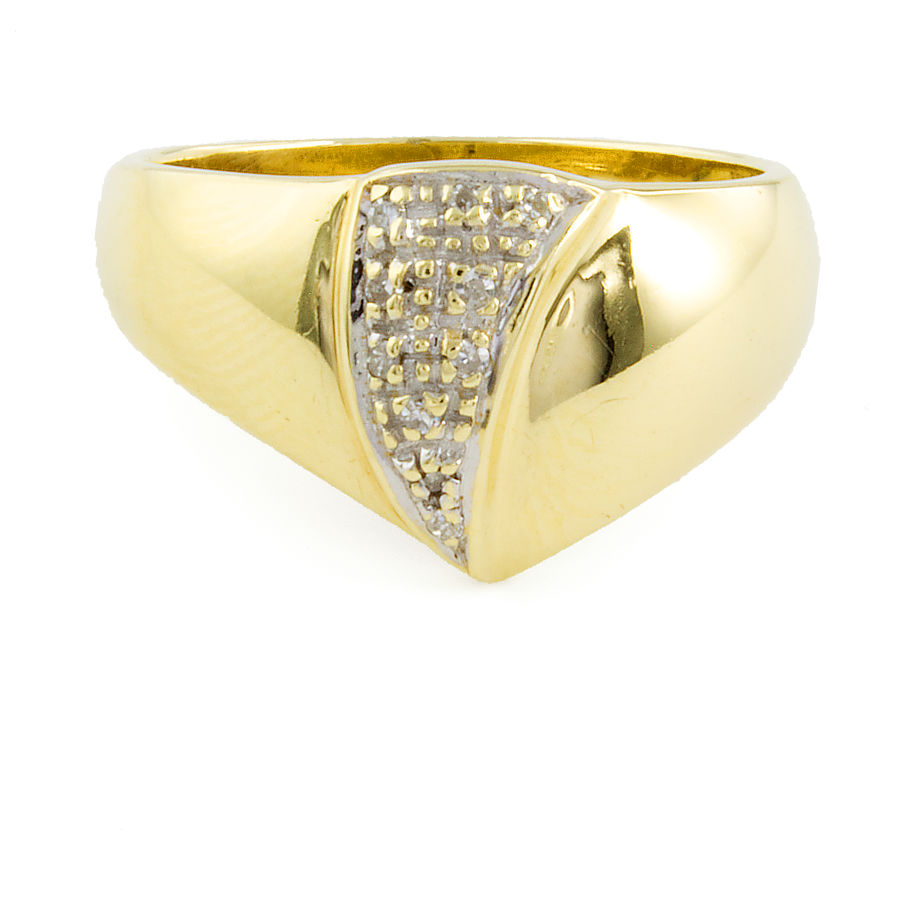 9ct gold Diamond unusual Ring size M